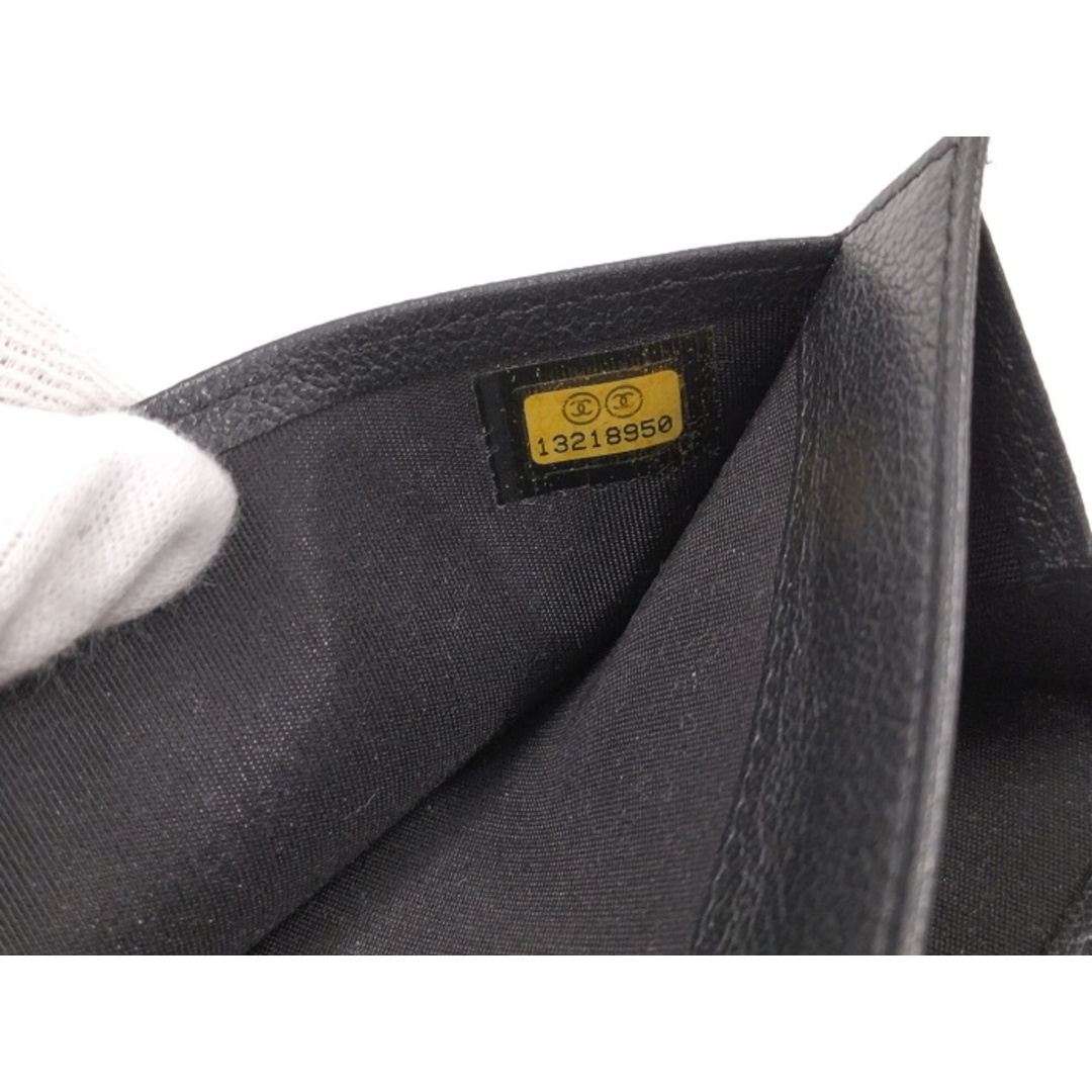 CHANEL(シャネル)のCHANEL カメリア Wホック 二つ折り長財布 ココマーク レザー ブラック レディースのファッション小物(財布)の商品写真
