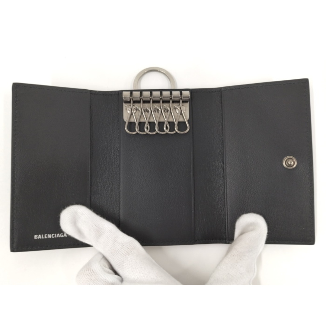 BALENCIAGA - BALENCIAGA 6連キーケース BBモノグラム レザー BALENCIAGA - BALENCIAGA 6連キーケース BBモノグラム レザー