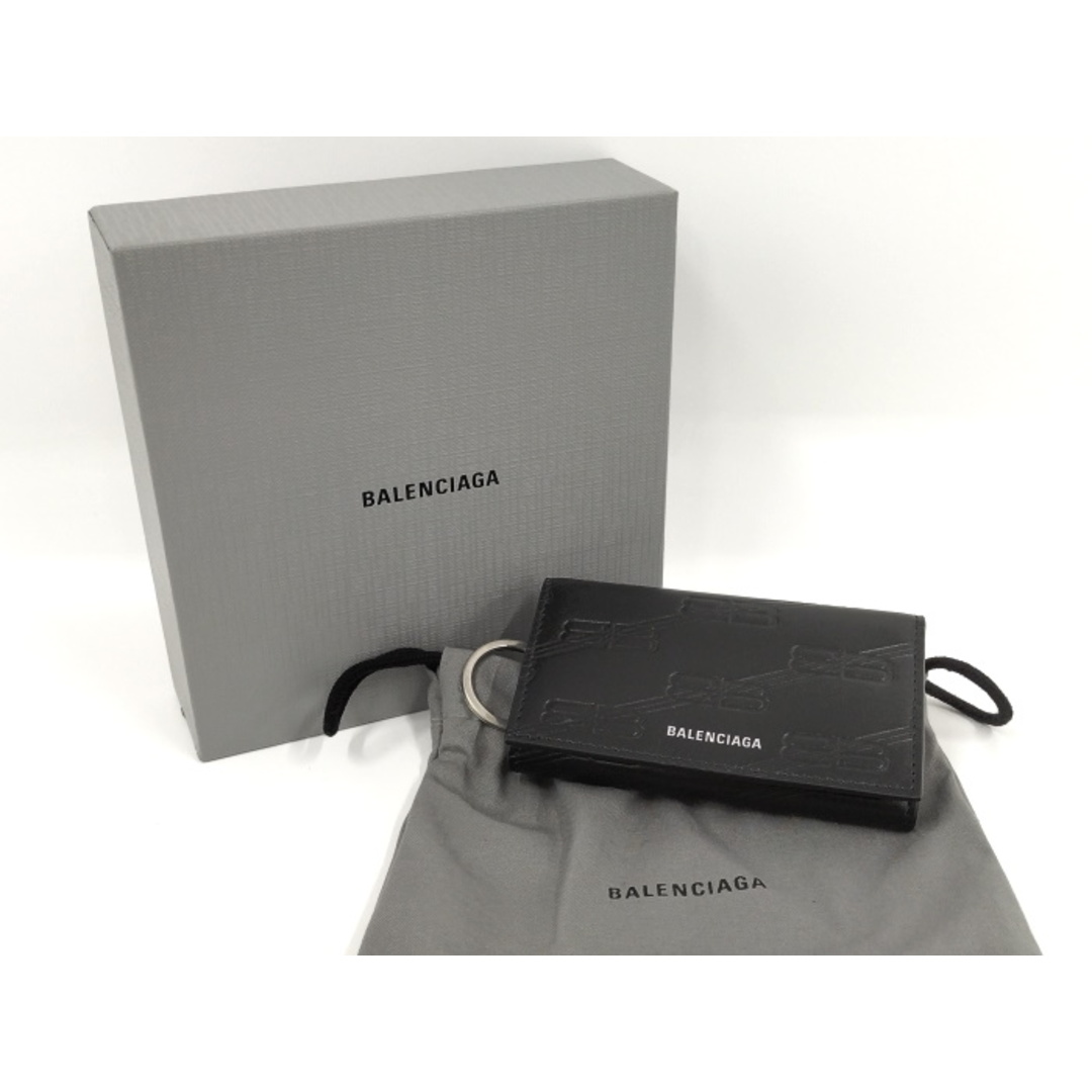 BALENCIAGA - BALENCIAGA 6連キーケース BBモノグラム レザー BALENCIAGA - BALENCIAGA 6連キーケース BBモノグラム レザー