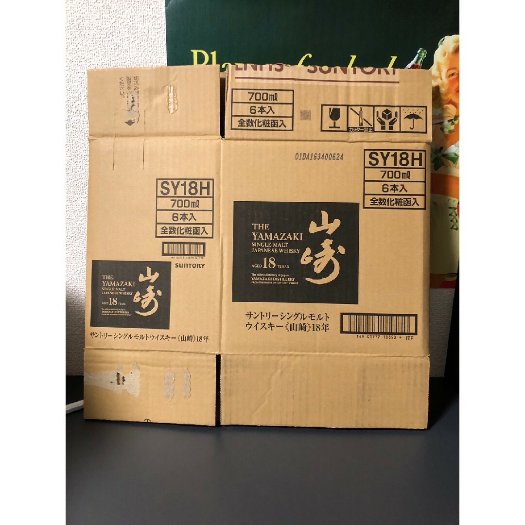山崎 18年 700ml みずみずしく 6本入 ダンボール空箱 山崎 18年 700ml みずみずしく 6本入 ダンボール空箱