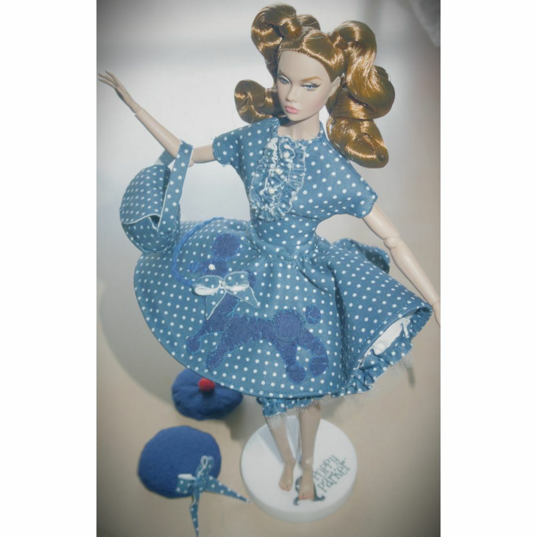 Poppy Parker オートクチュール🐩プードルドレスセット青 ハンドメイドのぬいぐるみ/人形(その他)の商品写真