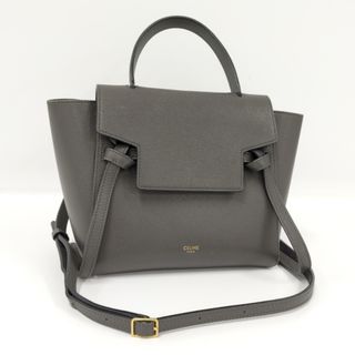 セリーヌ(celine)のCELINE 2WAY ショルダーバッグ ベルトバッグ ナノ レザー グレー(その他)