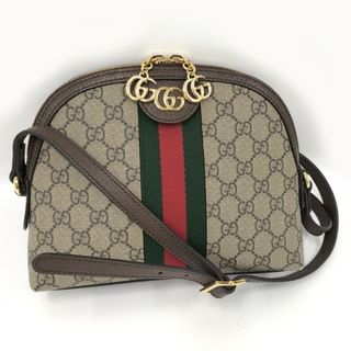 グッチ(Gucci)のGUCCI シェリーライン ショルダーバッグ PVCコーティング ブラウン系(ショルダーバッグ)