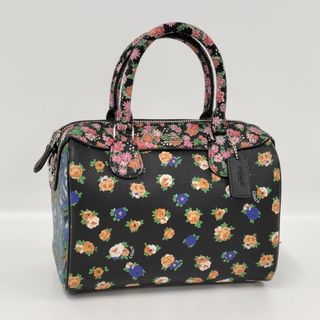 コーチ(COACH)のCOACH ハンドバッグ ロゴ 花柄 PVC ブラック F57626(ハンドバッグ)