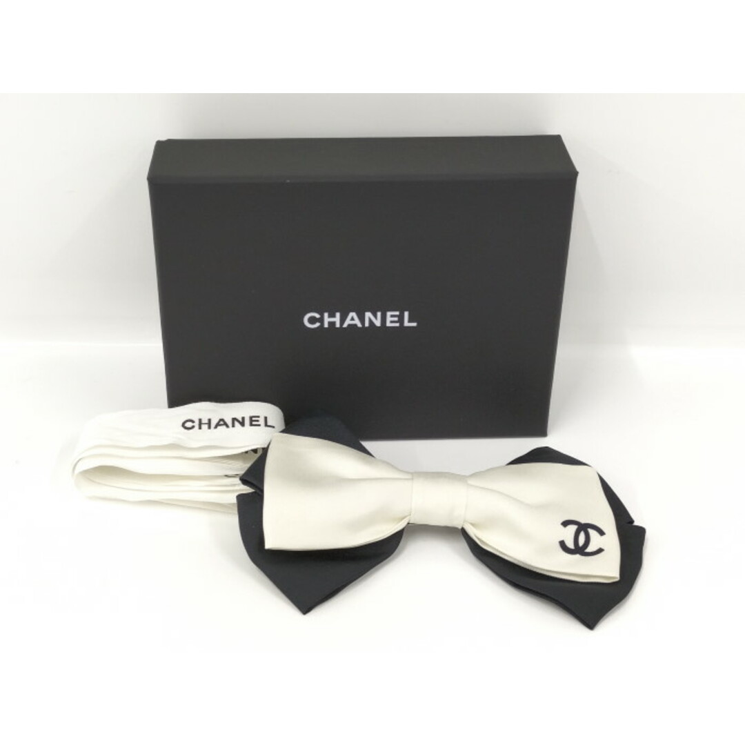CHANEL - CHANEL リボン バレッタ ブラック ホワイト B23Cの通販 CHANEL - CHANEL リボン バレッタ ブラック ホワイト B23Cの通販