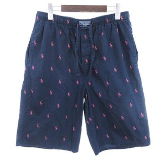 ポロラルフローレン(POLO RALPH LAUREN)のポロ ラルフローレン ハーフパンツ ショーツ ポニー プリント 総柄 紺 L(ショートパンツ)