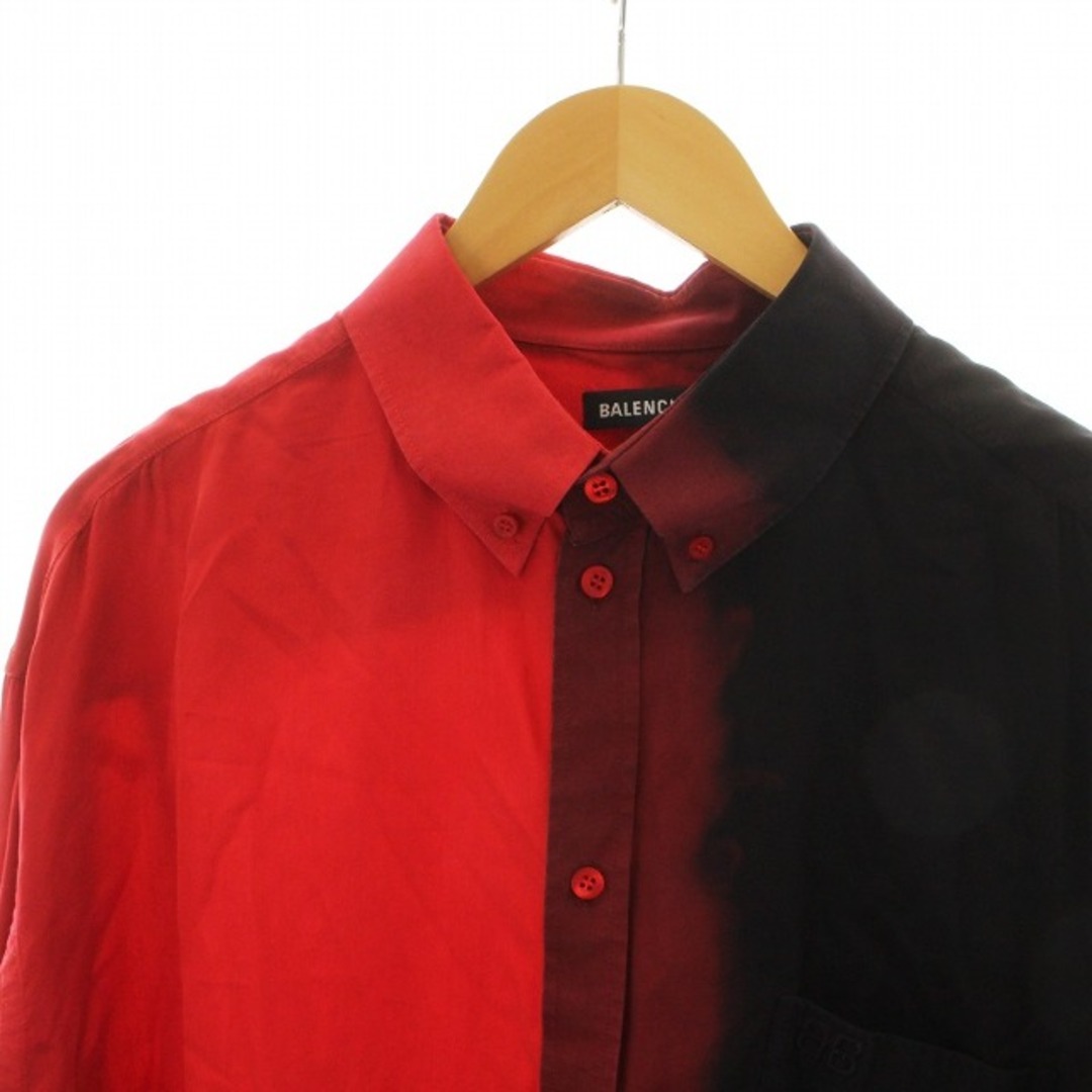 Balenciaga(バレンシアガ)のBALENCIAGA 2020年製 ロングシャツ グラデーション 38 赤 黒 メンズのトップス(シャツ)の商品写真
