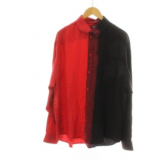 バレンシアガ(Balenciaga)のBALENCIAGA 2020年製 ロングシャツ グラデーション 38 赤 黒(シャツ)
