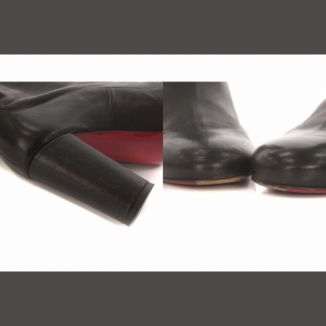 Christian Louboutin(クリスチャンルブタン)のクリスチャンルブタン ショートブーツ チャンキーヒール レザー 37 24cm レディースの靴/シューズ(ブーツ)の商品写真
