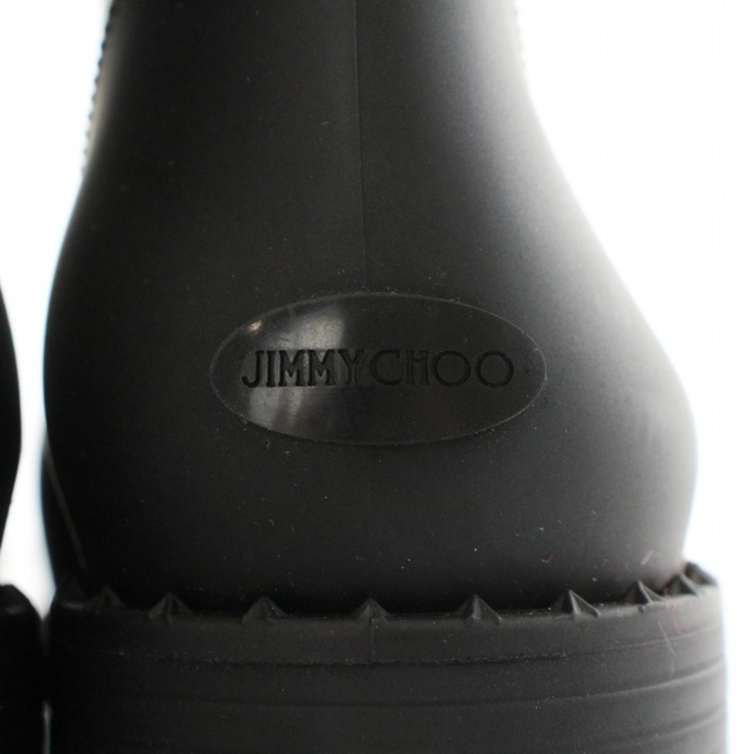 JIMMY CHOO(ジミーチュウ)のジミーチュウ レインブーツ 長靴 ロング スタースタッズ 37 24cm 黒 レディースの靴/シューズ(レインブーツ/長靴)の商品写真