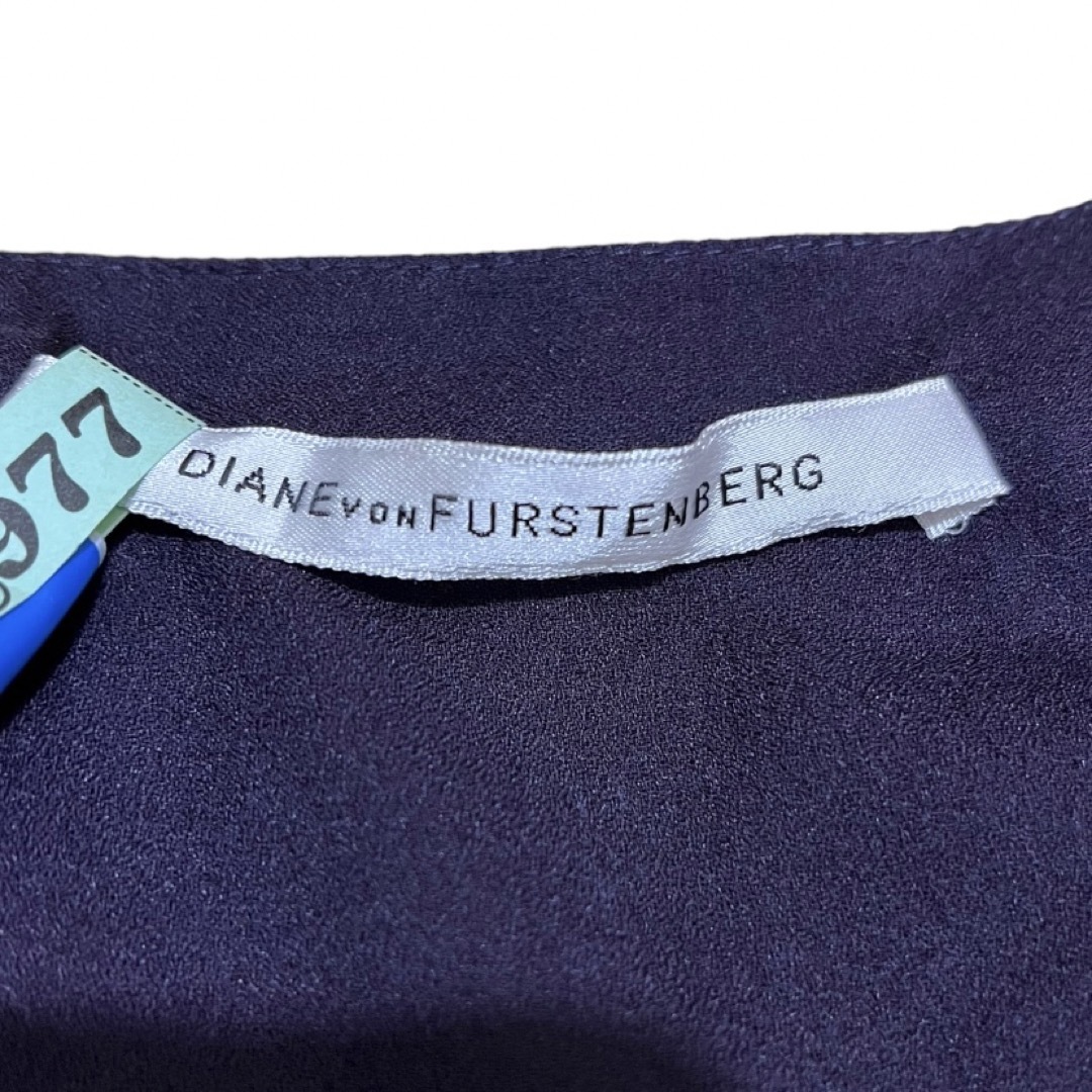 DIANE von FURSTENBERG(ダイアンフォンファステンバーグ)のダイアンフォンファステンバーグ　異素材ワンピース  バイカラー　美品　シルク レディースのワンピース(ひざ丈ワンピース)の商品写真