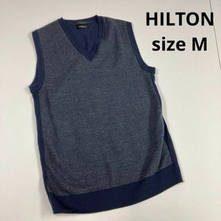 HILTON ヒルトン　ウールベスト　Ｖネック　古着(ベスト)