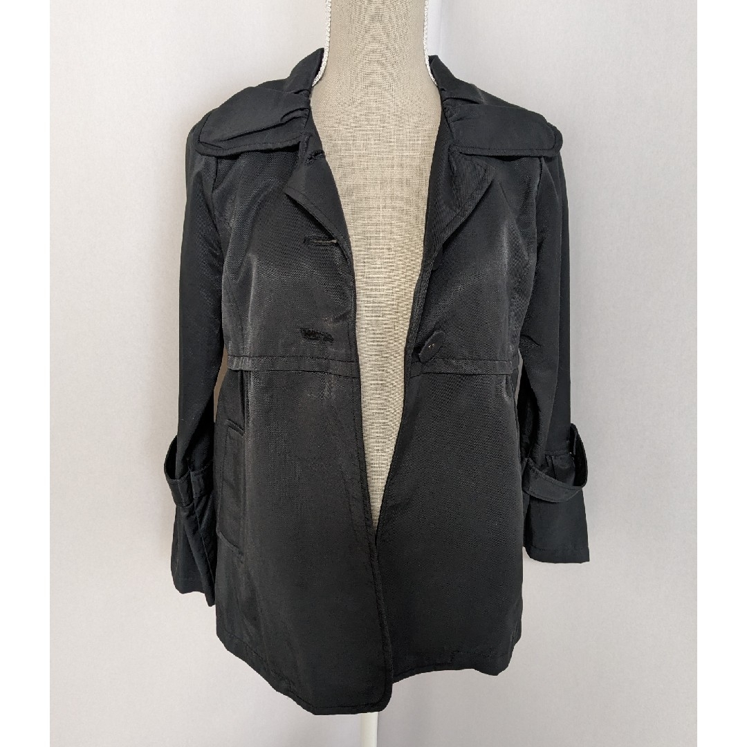 KOFI COLLECT コットンナイロン コート スプリングコート 黒 M レディースのジャケット/アウター(スプリングコート)の商品写真
