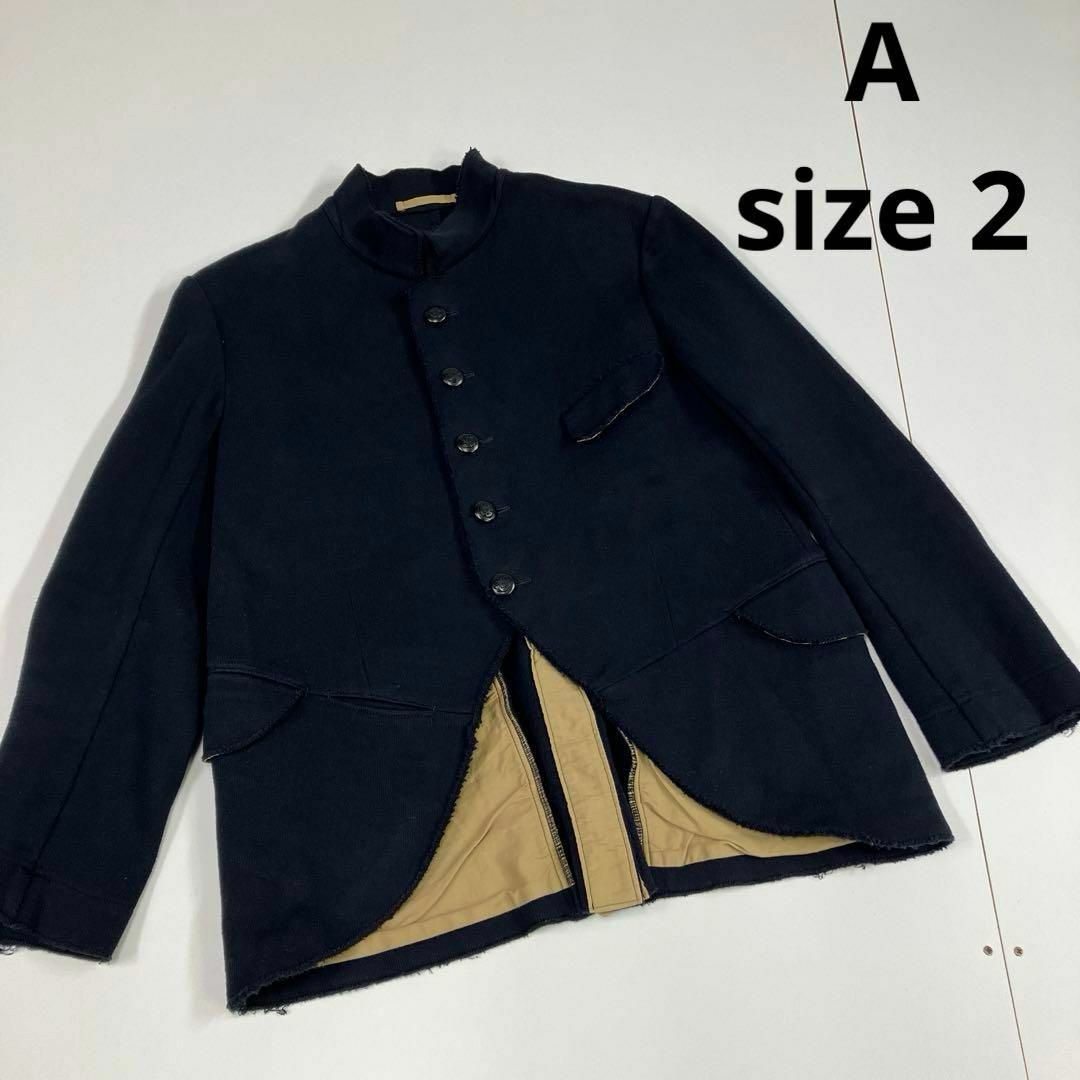 A(エィス)のA エィス　ジャケット　立ち襟　スウェット地　変形　ネイビー　古着　2 メンズのジャケット/アウター(ミリタリージャケット)の商品写真