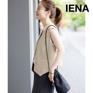 IENA - IENA ニットベスト カシミヤ混 チュニック丈 Vネック 紺の通販