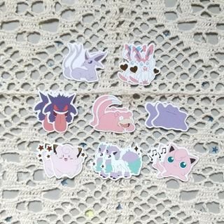 ポケモン(ポケモン)のポケモン パープル&ピンク フレークシール 16枚セット(キャラクターグッズ)