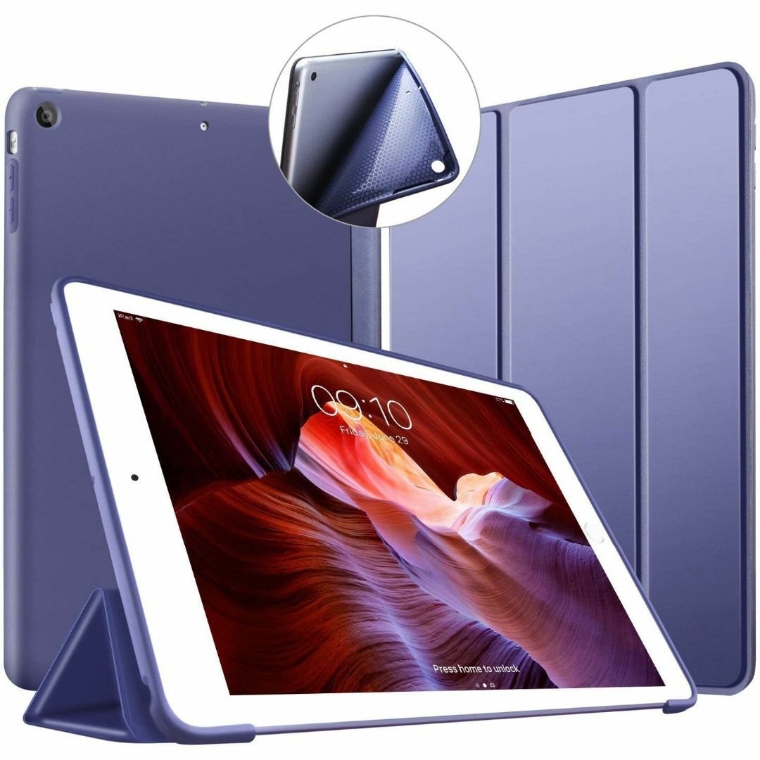 iPad Air ケース (第1世代) ソフトカバー オートスリープ機能 レッド スマホ/家電/カメラのスマホアクセサリー(iPadケース)の商品写真
