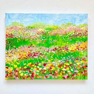 油絵 模写 ゴッホ アイリスのある花瓶 41X32X1.5cm F6の通販｜ラクマ