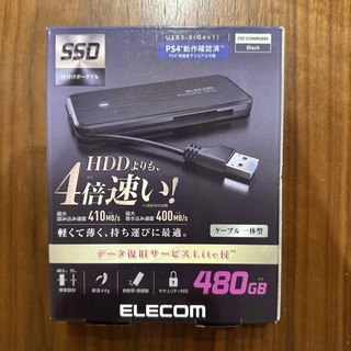 エレコム(ELECOM)のエレコム SSD 外付け ポータブル 480GB 薄型 USB3.2(Gen1)(PC周辺機器)