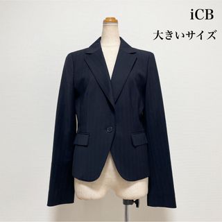 アイシービー(ICB)のiCB アイシービー ジャケット 黒 大きいサイズ 仕事 セレモニー 入学 卒業(テーラードジャケット)