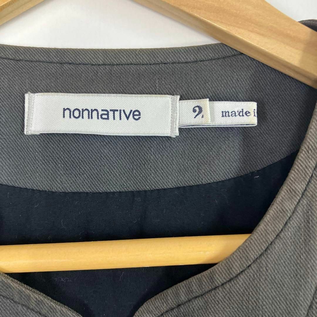nonnative(ノンネイティブ)のノンネイティブ　ライダースジャケット　鬼フェード　古着　グレー　サイズ2 メンズのジャケット/アウター(ライダースジャケット)の商品写真
