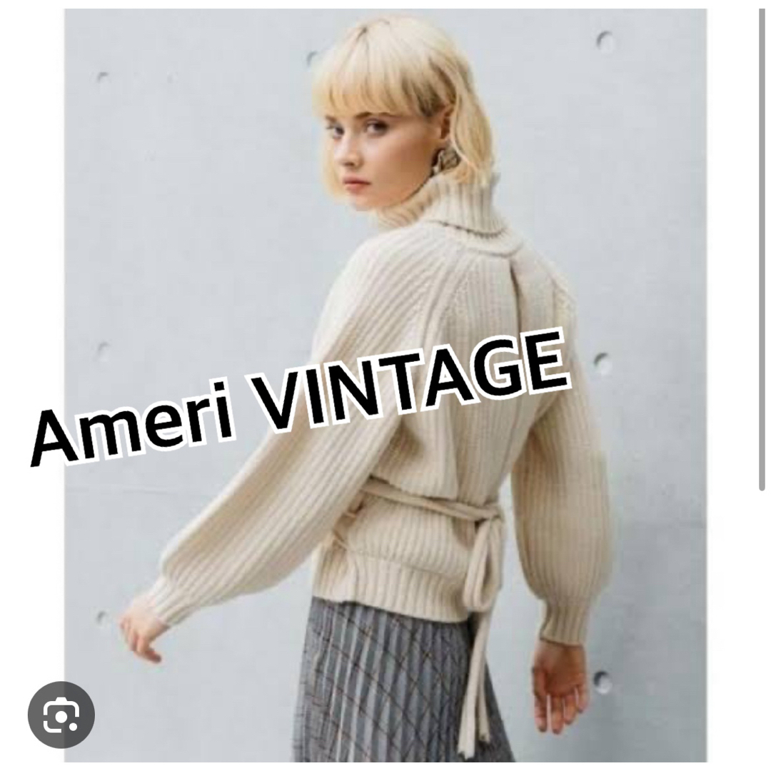 Ameri VINTAGE(アメリヴィンテージ)のAmeriアメリヴィンテージSTUDIOUS別注バックタックニット★オフホワイト レディースのトップス(ニット/セーター)の商品写真