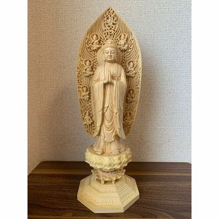 仏像 釈迦如来像 お釈迦様 釈迦如来 ヒノキ 木彫 仏具(彫刻/オブジェ)