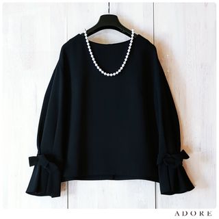 アドーア(ADORE)の◆幻◆ 希少美品　定価3万円 ADORE 袖カフリボンジョーゼットブラウス(シャツ/ブラウス(長袖/七分))