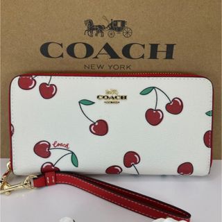 【残り1点！】COACH コーチ 長財布 シグネチャー ピンク レッド 定番人気