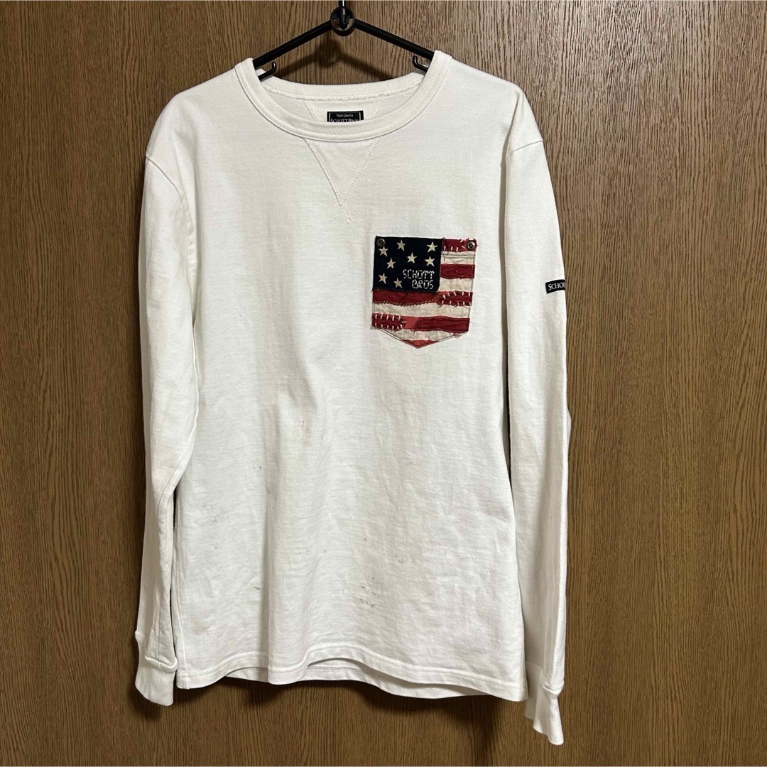 schott(ショット)の訳あり！厚手M！schott(ショット) 古着長袖ポケット付きTシャツ ロンT メンズのトップス(Tシャツ/カットソー(七分/長袖))の商品写真