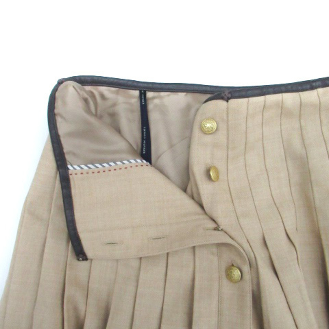 TOMMY HILFIGER(トミーヒルフィガー)のトミーヒルフィガー ラップスカート プリーツスカート ミニ丈 ウール 4 茶色 レディースのスカート(ミニスカート)の商品写真