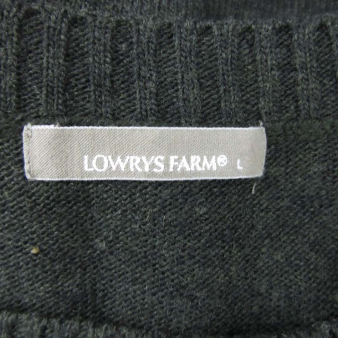 LOWRYS FARM(ローリーズファーム)のローリーズファーム ニット カットソー 長袖 ダメージ加工 ウール混 L 深緑 レディースのトップス(ニット/セーター)の商品写真