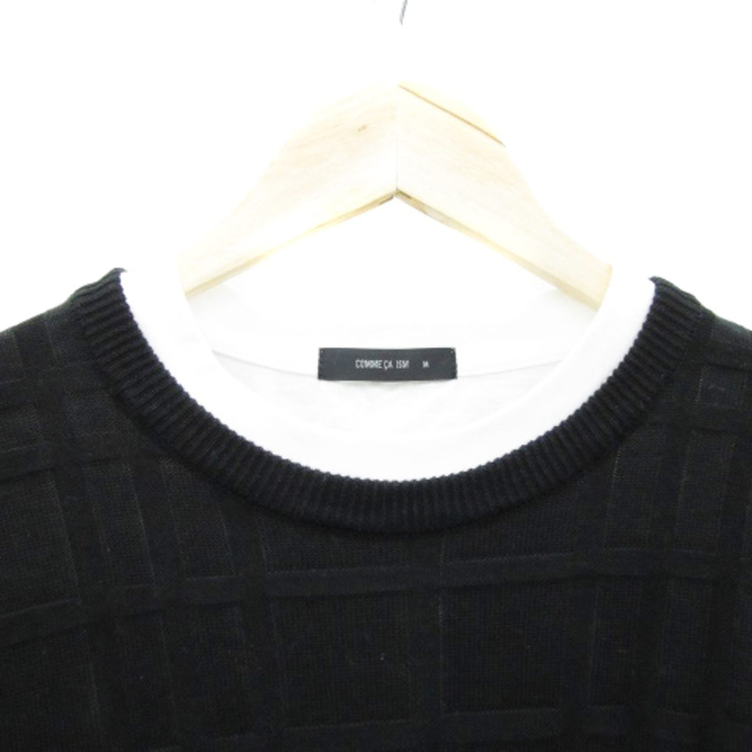 COMME CA ISM(コムサイズム)のコムサイズム ニット 長袖 カットソー Tシャツ 長袖 2点セット M 黒 白 メンズのトップス(ニット/セーター)の商品写真