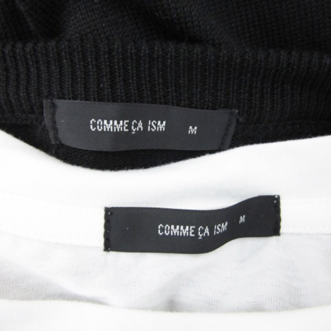 COMME CA ISM(コムサイズム)のコムサイズム ニット 長袖 カットソー Tシャツ 長袖 2点セット M 黒 白 メンズのトップス(ニット/セーター)の商品写真