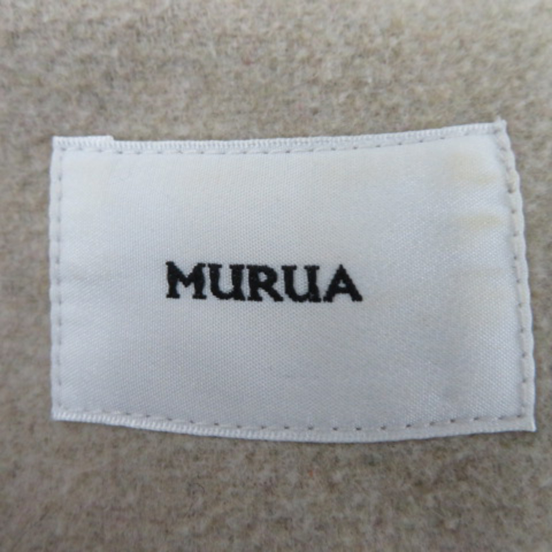 MURUA(ムルーア)のムルーア ノーカラーコート ロング丈 無地 ウール混 オーバーサイズ 1 レディースのジャケット/アウター(その他)の商品写真