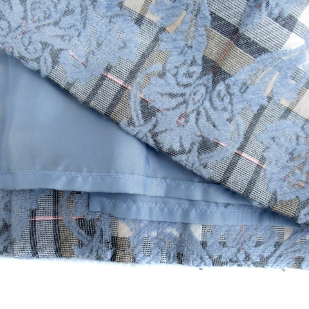 Apuweiser-riche(アプワイザーリッシェ)のアプワイザーリッシェ タイトスカート チェック柄 ダマスク柄 1 ライトブルー レディースのスカート(ひざ丈スカート)の商品写真