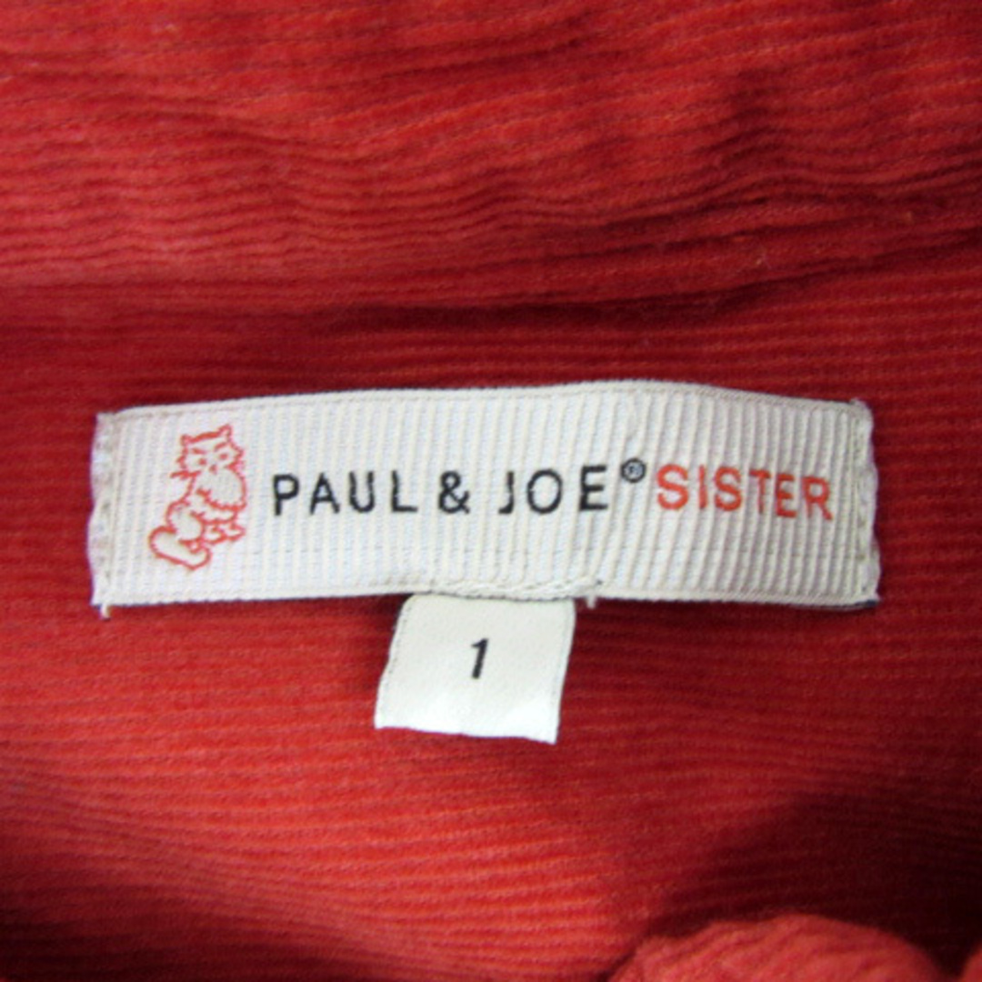 PAUL & JOE SISTER(ポール&ジョーシスター)のポール&ジョー シスター コーデュロイシャツ カジュアルシャツ 長袖 赤 レディースのトップス(シャツ/ブラウス(長袖/七分))の商品写真