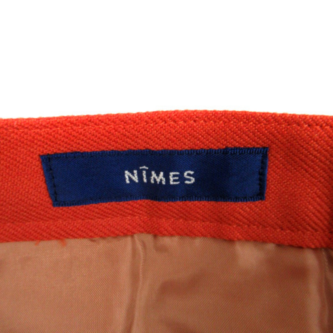 NIMES(ニーム)のニーム NIMES プリーツスカート ボタンダウンスカート ミモレ丈 オレンジ レディースのスカート(ひざ丈スカート)の商品写真