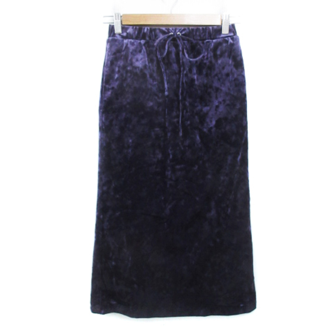 Mila Owen(ミラオーウェン)のミラオーウェン ベロアスカート タイトスカート ロング丈 マキシ丈 無地 0 紫 レディースのスカート(ロングスカート)の商品写真