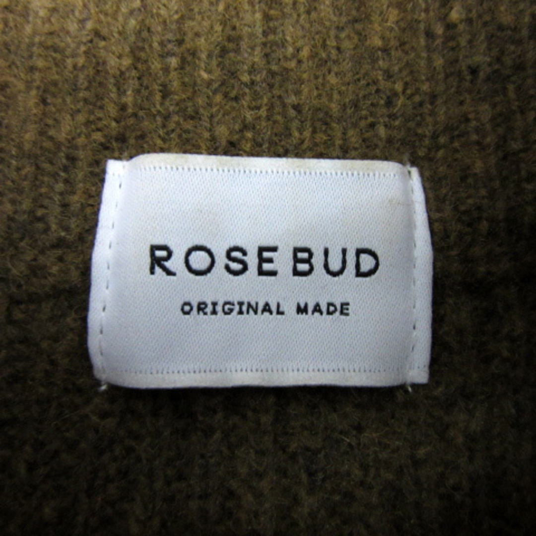 ROSE BUD(ローズバッド)のローズバッド ニット セーター 長袖 無地 ウール オーバーサイズ F カーキ レディースのトップス(ニット/セーター)の商品写真