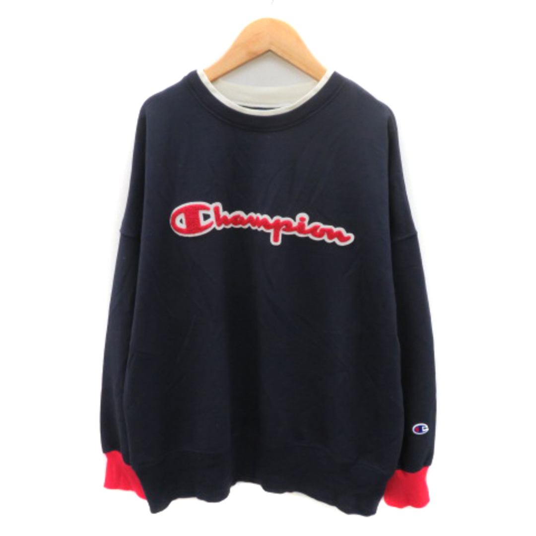 Champion(チャンピオン)のチャンピオン トレーナー カットソー 長袖 ラウンドネック ロゴ刺繡 メンズのトップス(その他)の商品写真