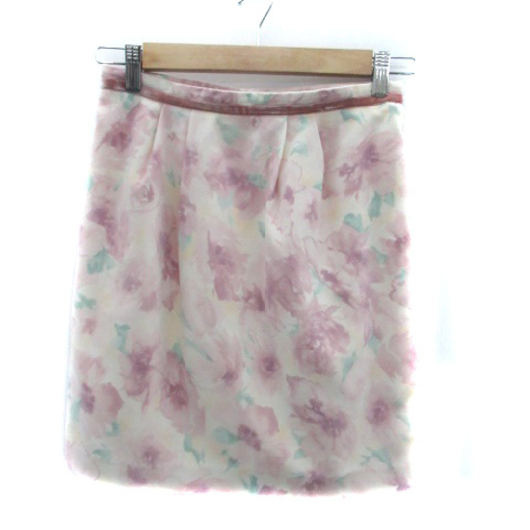 Apuweiser-riche(アプワイザーリッシェ)のアプワイザーリッシェ タイトスカート ミニ丈 花柄 2 マルチカラー ピンク レディースのスカート(ミニスカート)の商品写真