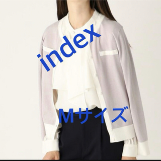 インデックス(INDEX)の3852 index ワールド カーディガン ライトグレー M 新品未使用(カーディガン)