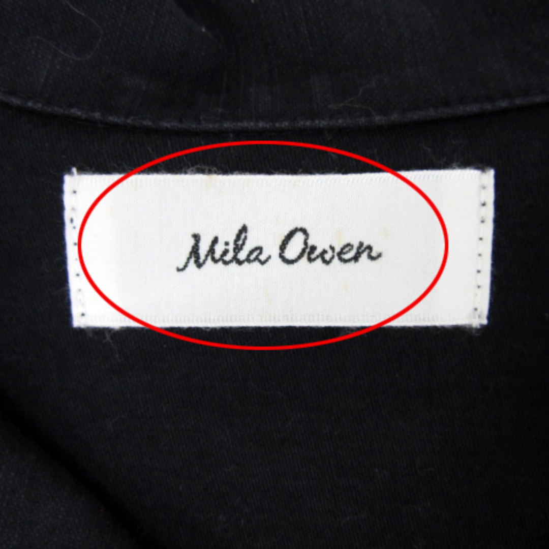 Mila Owen(ミラオーウェン)のミラオーウェン オープンカラージャケット ミドル丈 無地 F 紺 ネイビー レディースのジャケット/アウター(ブルゾン)の商品写真