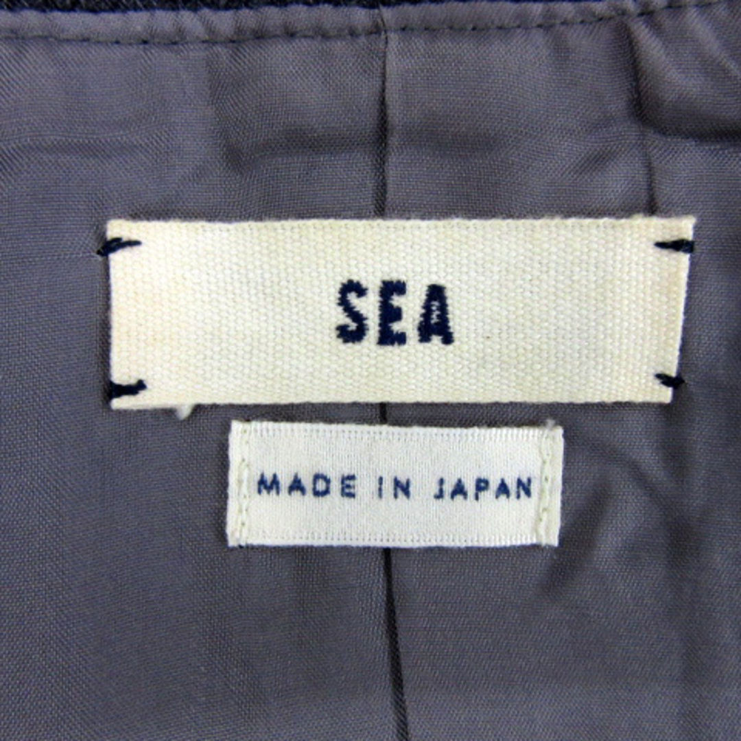 SEA(シー)のシー ショールカラージャケット ミドル丈 前開き 無地 ウール 0 グレー レディースのジャケット/アウター(その他)の商品写真