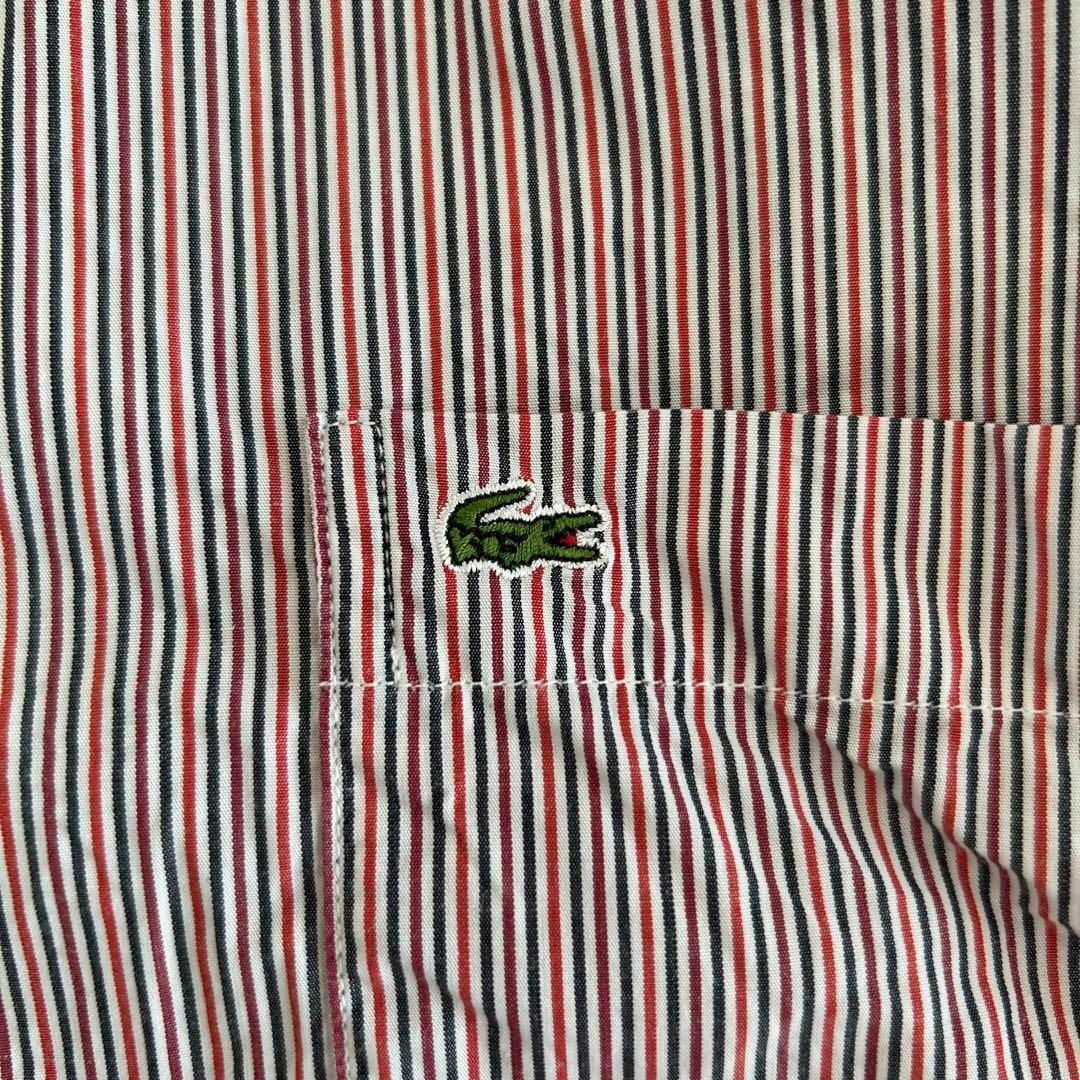 LACOSTE(ラコステ)の美品 ラコステ LACOSTE ボタンダウンシャツ XL 長袖 ストライプシャツ メンズのトップス(シャツ)の商品写真