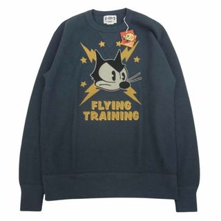 トイズマッコイ(TOYS McCOY)のTOY'S McCOY トイズマッコイ カットソー TMC2250 BIG WAFFLE CREW NECK SHIRT FELIX THE CAT FLYING TRAINING ビッグワッフルクルーネックシャツ フィリックス・ザ・キャット FLYING TRAINING グリーン系 L【新古品】【未使用】【中古】(シャツ)