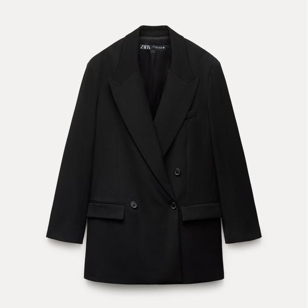 ZARA(ザラ)のZARA　ZW COLLECTION オーバーサイズ ロングブレザー　XS-S レディースのジャケット/アウター(テーラードジャケット)の商品写真