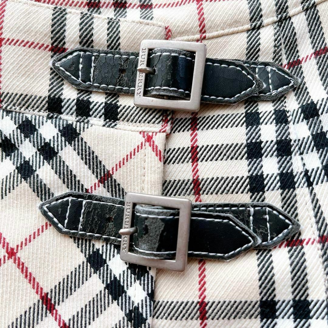 BURBERRY(バーバリー)の美品★バーバリーロンドン　巻きスカート　ベルト　チェック　ベージュ　サイズ150 レディースのスカート(ミニスカート)の商品写真