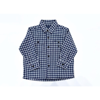 ポロラルフローレン(POLO RALPH LAUREN)のラルフローレン 90 チェック ブルー シャツ 3Tポニー刺繍 フォーマル(Tシャツ/カットソー)